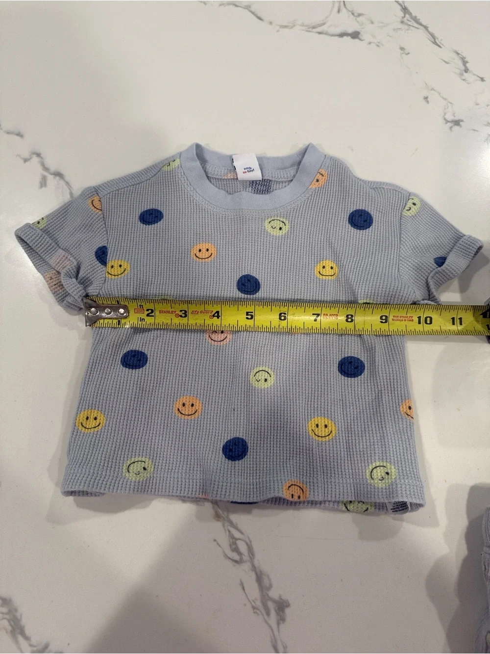 Old Navy Light Blue Smiley Face Short Sleeve Matching Set - Multicolor Prints